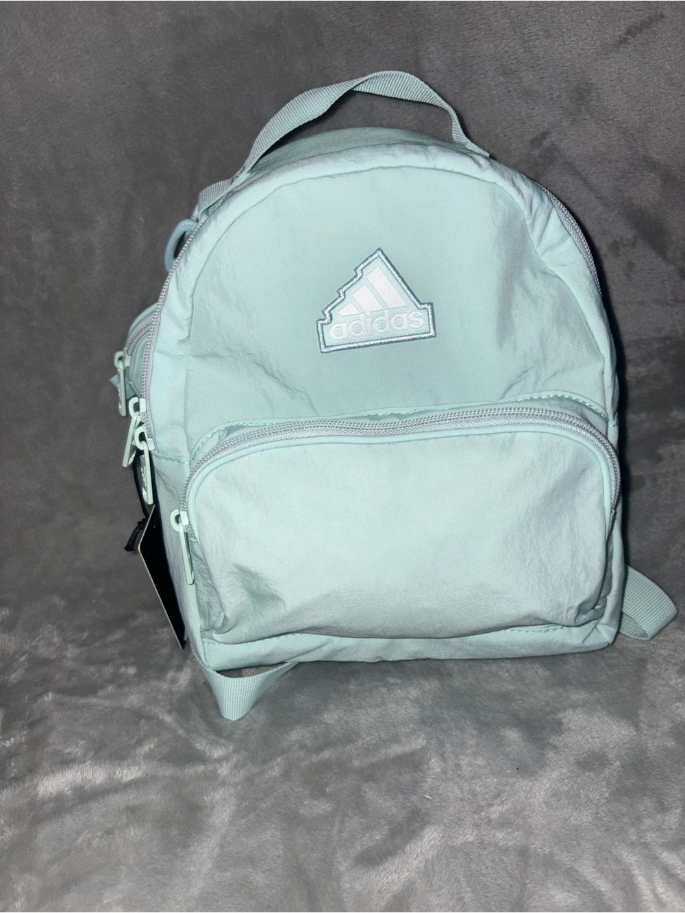 adidas Mint Green Mini Backpack with Front Pouch New with Tags - Picture 12 of 13